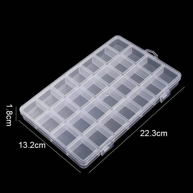 15 24 28 Grid Transparent Fixed With Slot Beaded Anti-string Grid Plastic Storage Box Jewelry Classification Parts Division Box