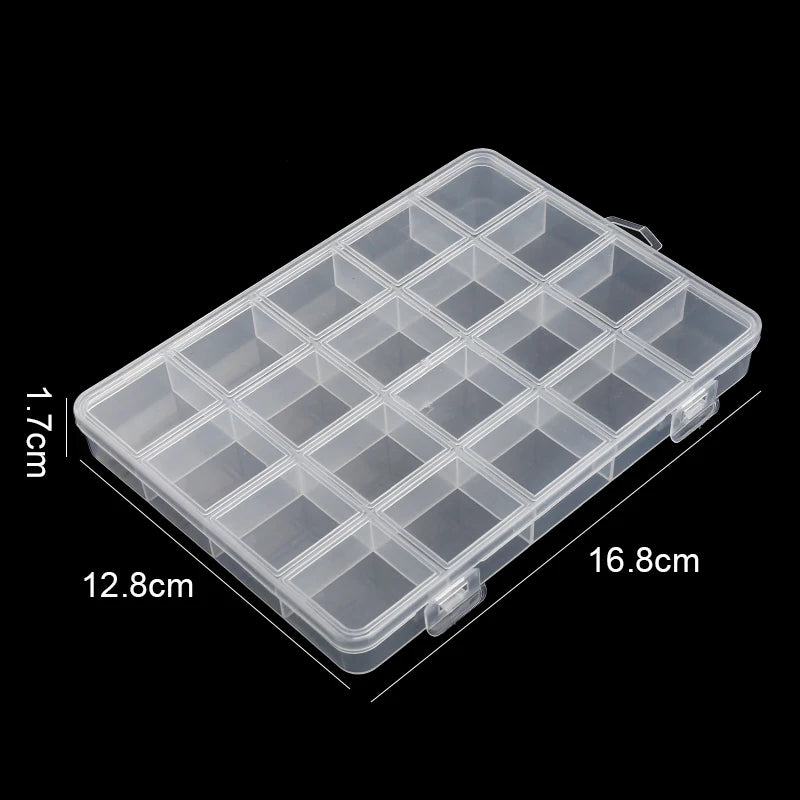 15 24 28 Grid Transparent Fixed With Slot Beaded Anti-string Grid Plastic Storage Box Jewelry Classification Parts Division Box