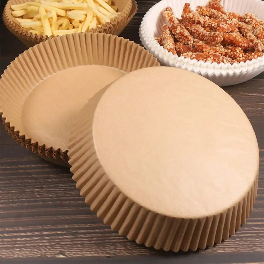 50/100Pcs Air Fryer Disposable Paper Non-Stick Airfryer Baking Papers Round Air-Fryer Paper Liners Paper Kitchen Accessories
