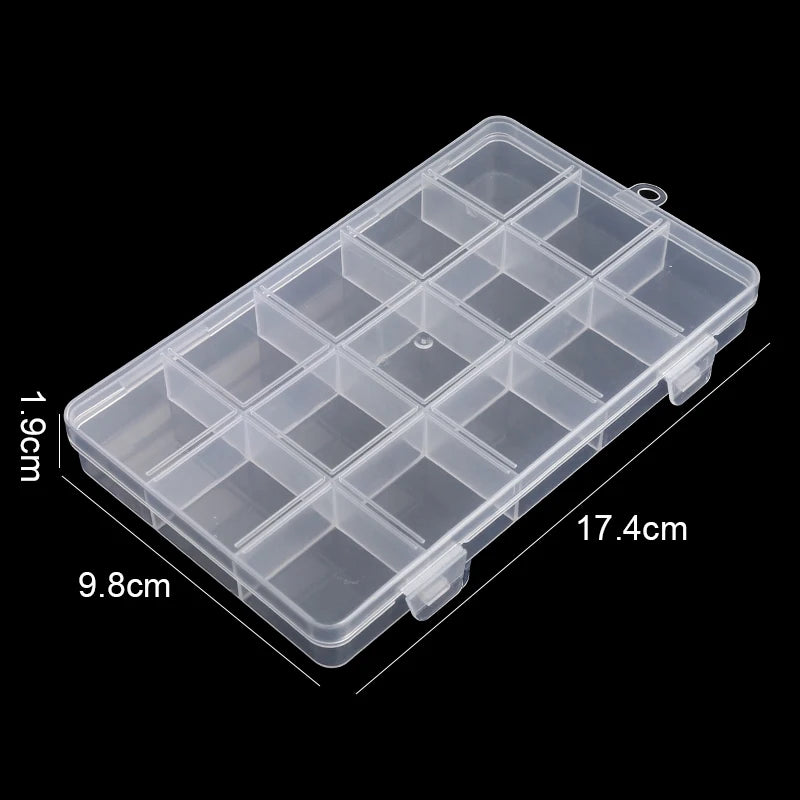 15 24 28 Grid Transparent Fixed With Slot Beaded Anti-string Grid Plastic Storage Box Jewelry Classification Parts Division Box