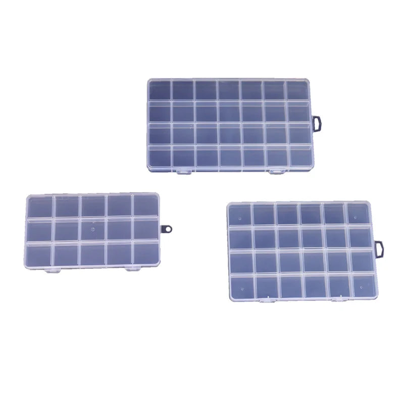 15 24 28 Grid Transparent Fixed With Slot Beaded Anti-string Grid Plastic Storage Box Jewelry Classification Parts Division Box
